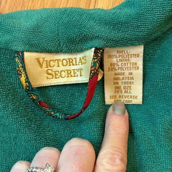 Vtg Victoria’s Secret Robe Gold Label Paisley Terrycloth OSFM - Picture 8 of 8